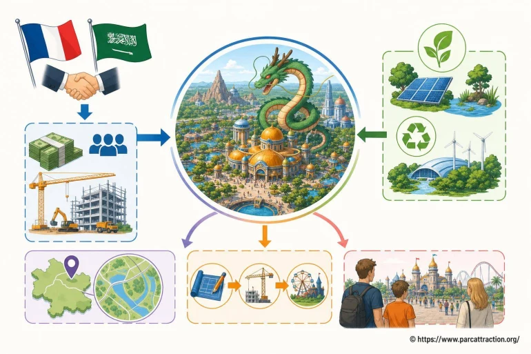 Schéma projet parc d'attractions franco-saoudien