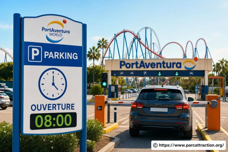 À quelle heure ouvre le parking de PortAventura ?